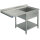 lavello su gambe per incasso lavastoviglie con ripiano, 1 vasca a destra, 1500x600 mm