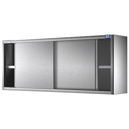 Wall cupboard with sliding doors and middle shelf, 1100x400 mm