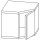 Wall cupboard, corner model, with door, 700x700 mm