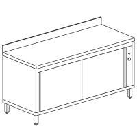 Mesa armario calentada con puertas correderas y peto,...