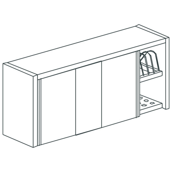 Armoire murale avec portes coulissantes et égouttoir, 1200x400 mm