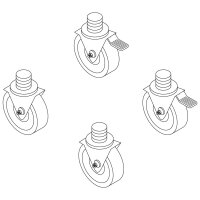 4 Rollen (2 davon mit Feststellbremse) für Arbeits-...