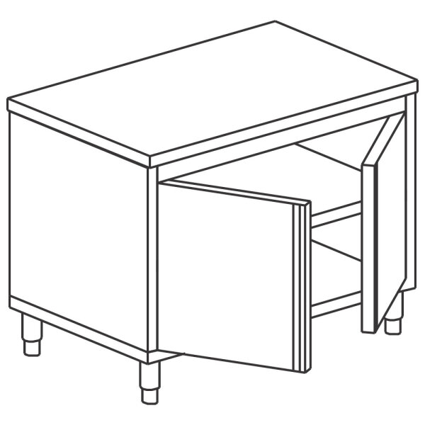 Neutral work cupboard with one hinged door, without upstand, 600x700 mm