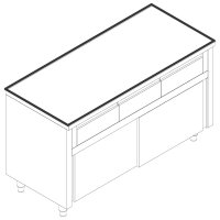 Neutraler Arbeitsschrank mit 2 horizontale Schubladen,...