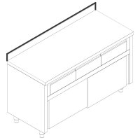 Neutraler Arbeitsschrank mit 3 horizontale Schubladen,...