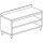 Mesa armário neutra, aberta, com alçado, 1700x500 mm