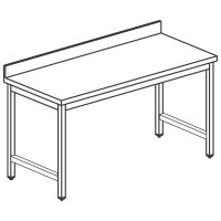 Tavolo da lavoro senza ripiano, con alzatina, 2000x700 mm