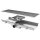 Floor gutter with grating, horizontal discharge ø 63 mm and square filter, 1400x300x150 mm