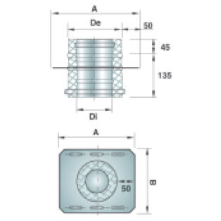 Plaque intermédiaire en inox, à double paroi, ø 180 mm interne