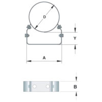 Stainless steel wall stirrup, ø 250 mm