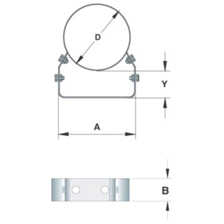 Soporte de pared en inox, ø 350 mm