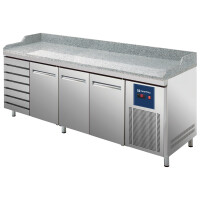 Pizzatisch mit 3 Türen 600x400 mm, 7 Schubladen...