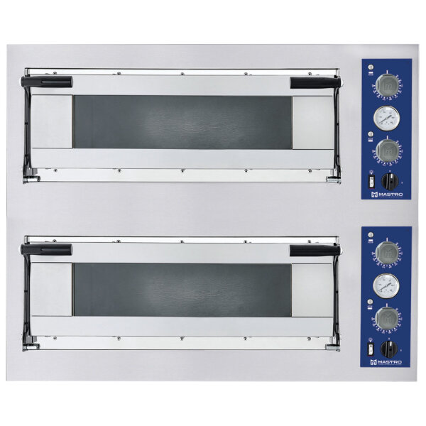 Forno pizza elettrico da 6+6 pizze ø 35 cm, controllo meccanico