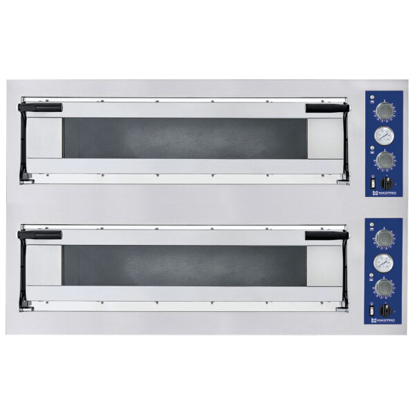 Forno pizza elettrico da 9+9 pizze ø 35 cm, controllo meccanico