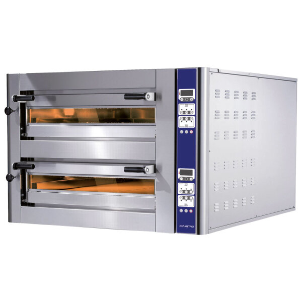 Elektro-Pizzaofen für 6+6 Pizzen ø 350 mm, elektronische Bedienung