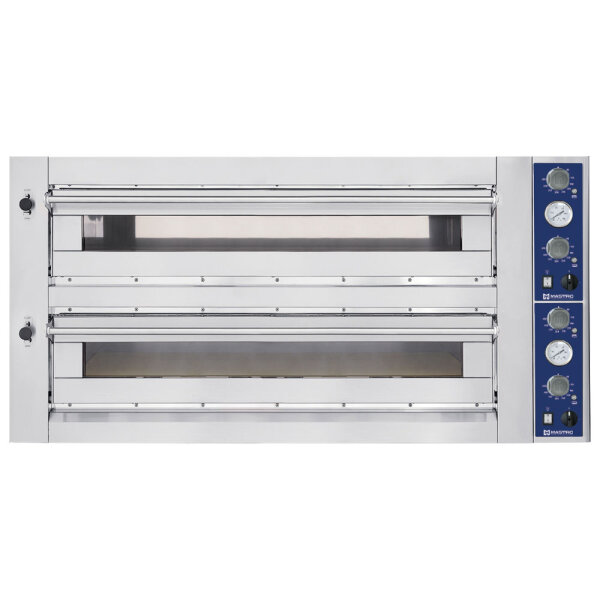 Elektro-Pizzaofen für 9+9 Pizzen ø 35 cm, mechanische Bedienung