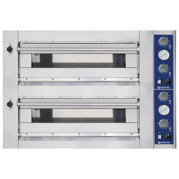 Forno de pizzas elétrico para 4+4 pizzas ø 35 cm, controlo mecânico