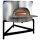 forno pizza a legna con facciata in acciao inox, platea ø 1100 mm, capacità 4/5 pizze