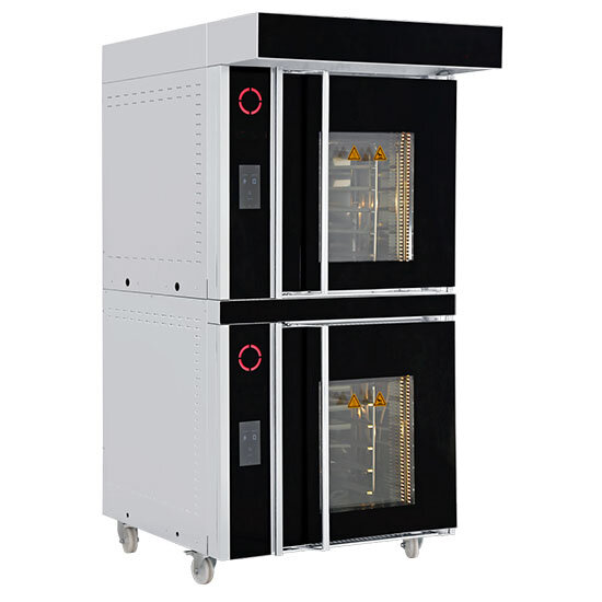 Elektro-Rotationsofen 5x 40x60 mit Befeuchter, Bäckereiofen und Gärschrank, digitale Version