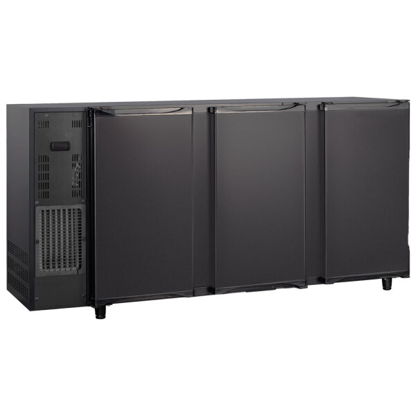 Vetrina refrigerata sottobanco con 3 porte battenti, 587 litri, -2°/+8°C - verniciata nera