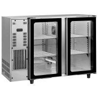Barkühlschrank mit 2 Glasflügeltüren, 380...