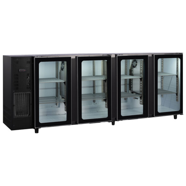 Refrigerador de bar com 4 portas pivotantes em vidro, 794 litros, -2°/+8°C - pintada de preto