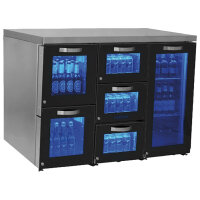 Barkühlschrank links mit 1 Glasflügeltür...
