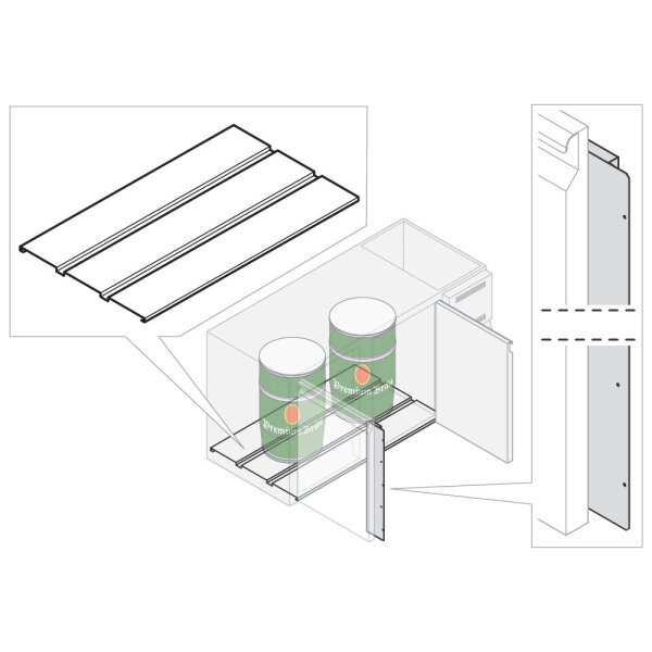 Base protection for double module for refrigerated beverage counters, 690 mm