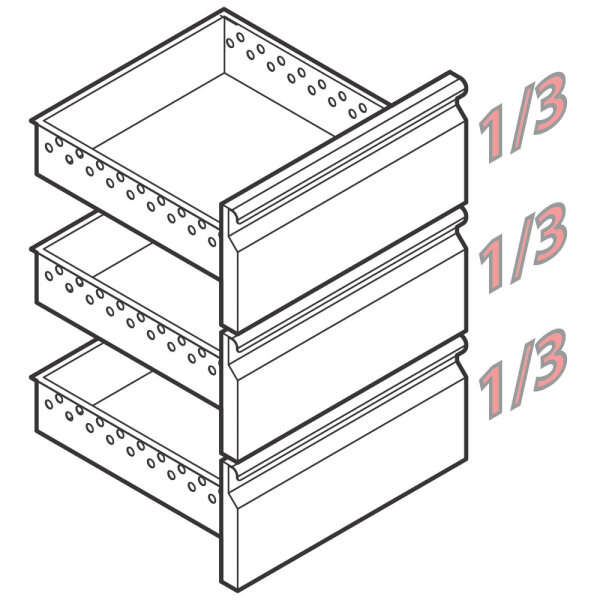 Kit cajonera GN 3x 1/3 para mesas refrigeradas para bebidas