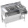 Cocktail bar station neutral with ice bowl, bottle holder, mixer rack, sink, 1500x720 mm