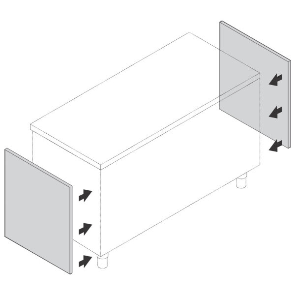 Side covering with modular panels, 800 mm