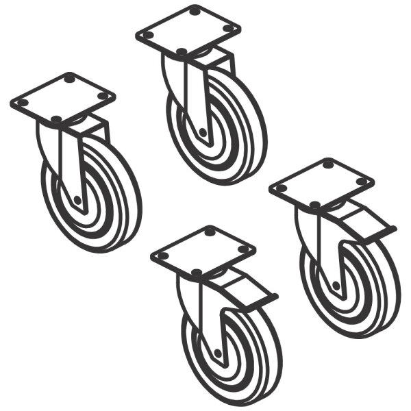 Räderkit (4er Set), 2 mit Bremse