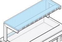 Aufsatz 1 etagig- mit geradem glas, 2300x400 mm
