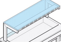Aufsatz 1 etagig- mit geradem glas + frontglas, 2000x400 mm