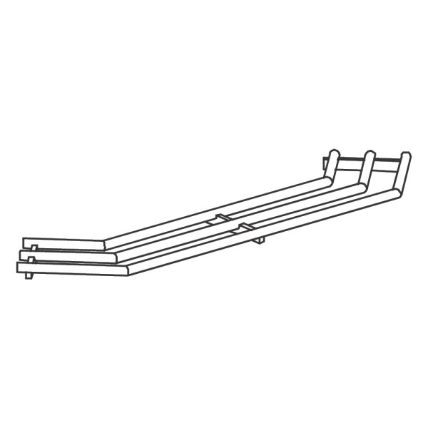 Fixed tray slide, tube model, for external corner 45°