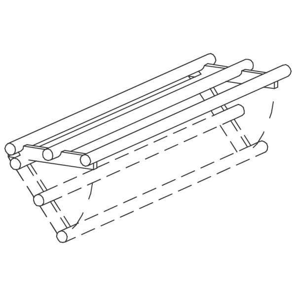 Klappbare gerade Tablettrutsche, rohrförmig, 1500 mm