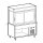 Vitrine réfrigérée 3 niveaux avec cuve réfrigérée sur armoire ouverte, rideau côté client, 6x GN 1/1
