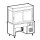 Refrigerated display unit 3 levels with refrigerated tank on bridge stand, 6x GN 1/1