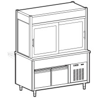 Vitrina refrigerada 3 niveles, placa refrigerada en...