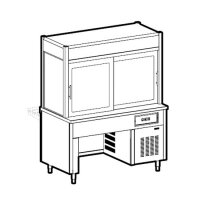 Refrigerated display unit 2 levels with refrigerated top...