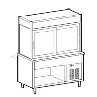 Refrigerated display unit 2 levels with refrigerated top...
