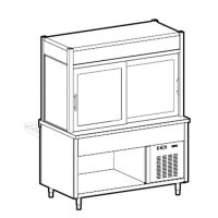 Refrigerated display unit 2 levels with refrigerated top...