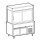 Vetrina refrigerata 2 livelli con piano refrigerato su armadio refrigerato, 3x GN 1/1