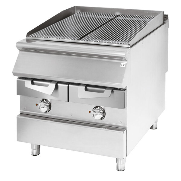 Electric grill, cooking zone in stainless steel, meat/fish