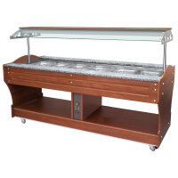 Bainmarie-Buffet, Inselmodell, 6x GN 1/1 H=150 mm, Haube...