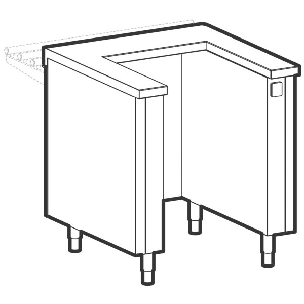 Element for trolleys, with electrical socket, 1500x800 mm