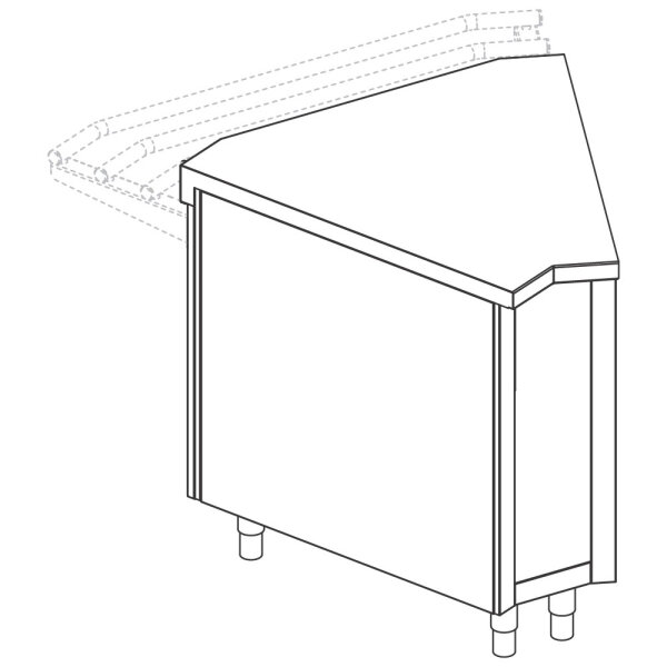 Élément à angle externe 45°, 875x700 mm