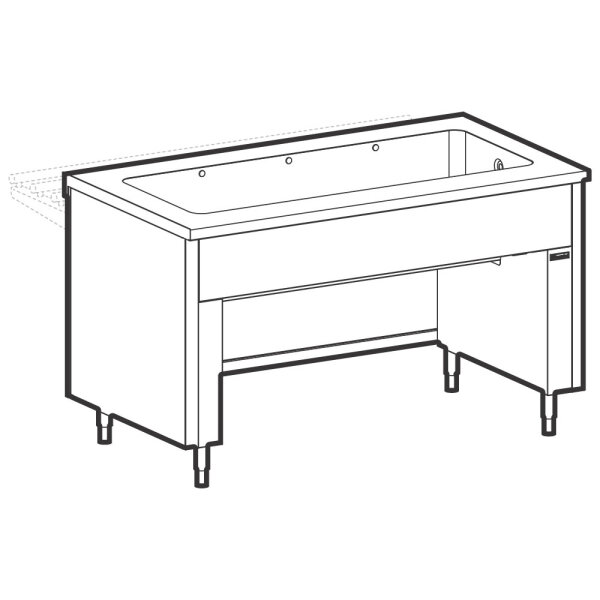 Bain-marie unit on bridge stand, 6x GN 1/1