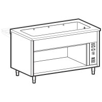 Beheizte Umluft-Wanne auf offenem Unterbau, 3x GN 1/1
