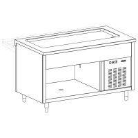 Elemento piano refrigerato su vano a giorno, 4x GN 1/1